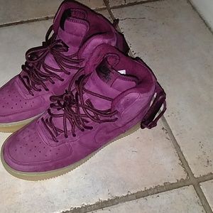 Air force 1 af1 burgandy suede